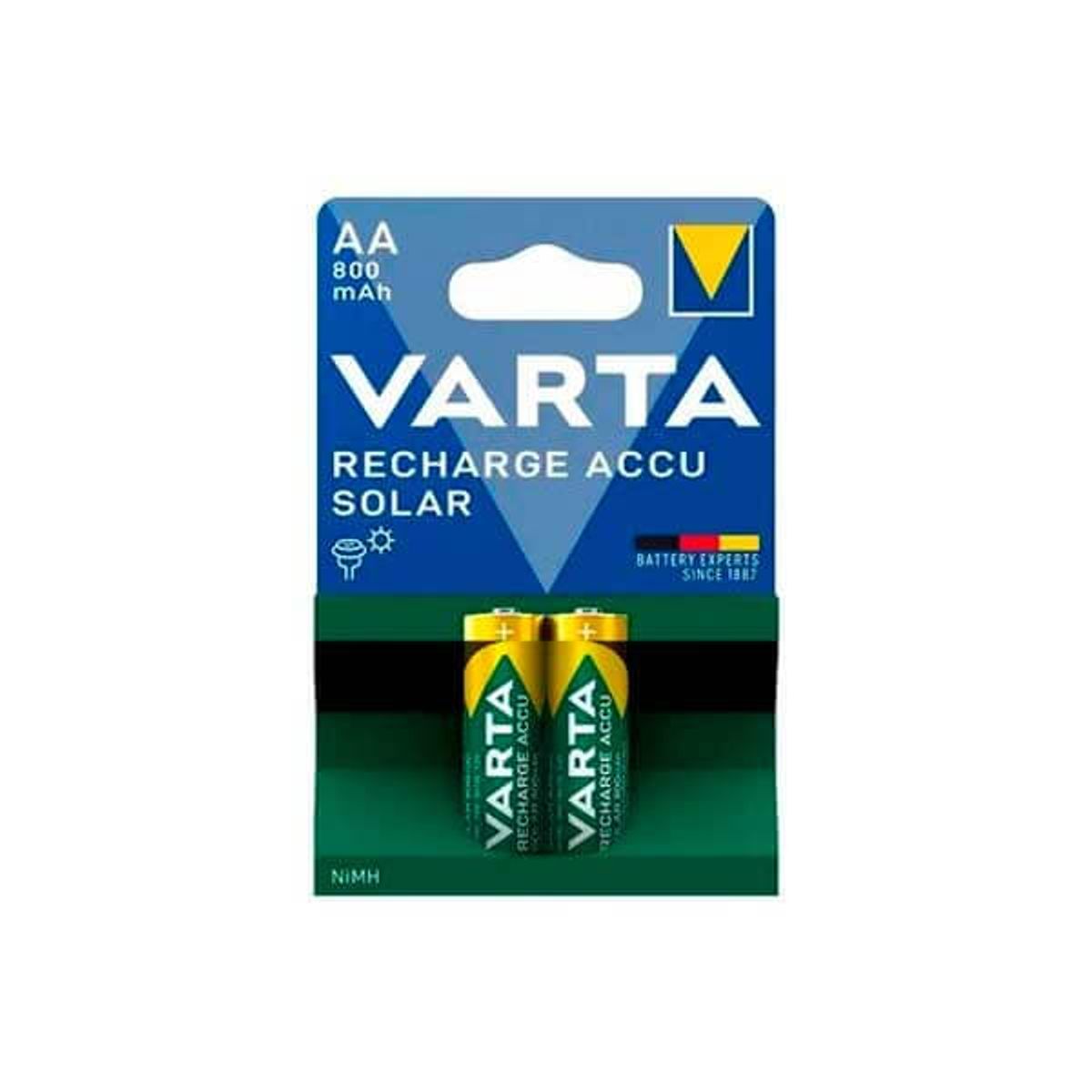 Batteri til solcelle lampe / Genopladelige Varta AA batterier med 800mAh