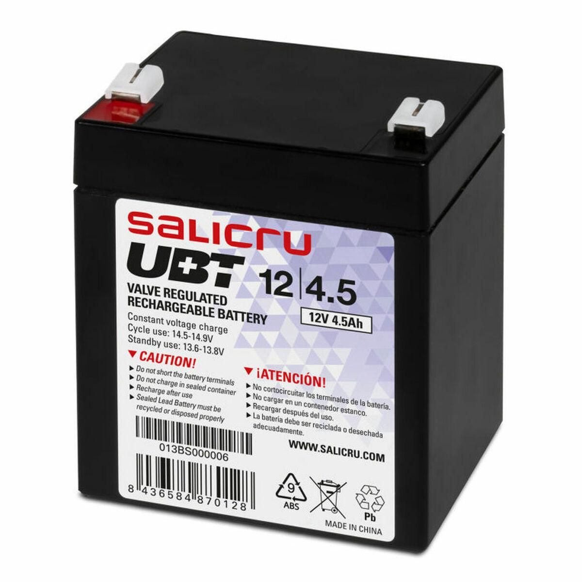 Batteri til System til Uafbrydelig Strømforsyning Salicru UBT 12/4,5 VRLA 4.5 Ah 4,5 AH 12 V 12V