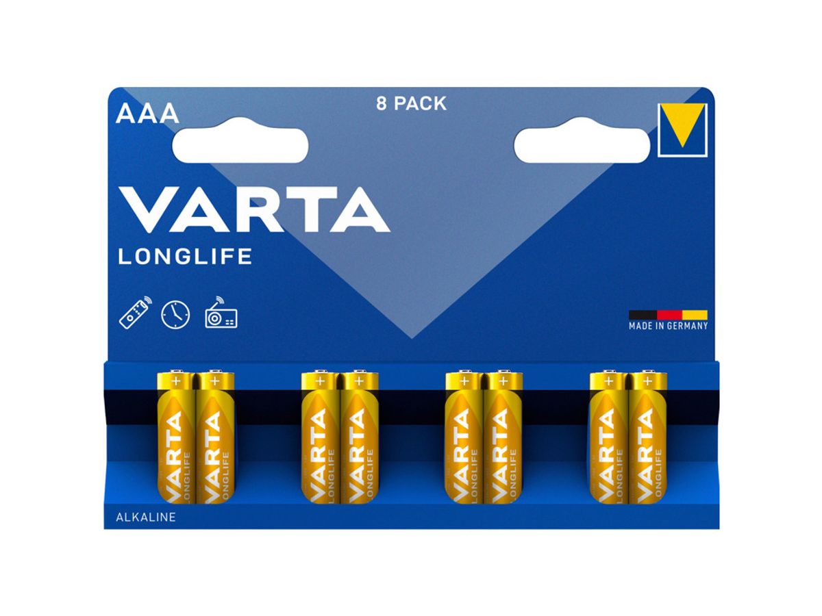 Batteri Varta Longlife AAA 8 stk