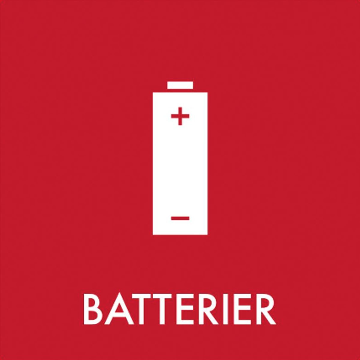 Batterier - Klistermærke til affaldssortering