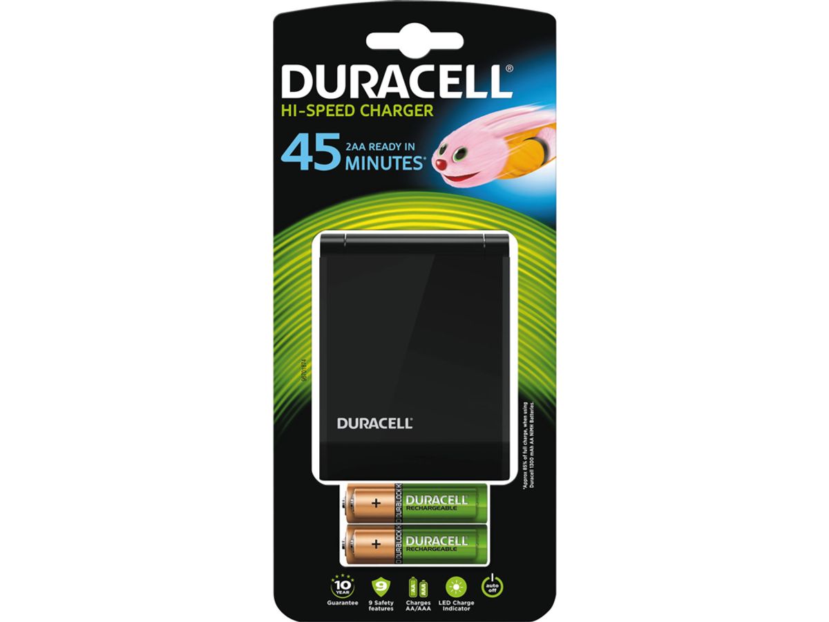 Batterilader Duracell 45 Minutters