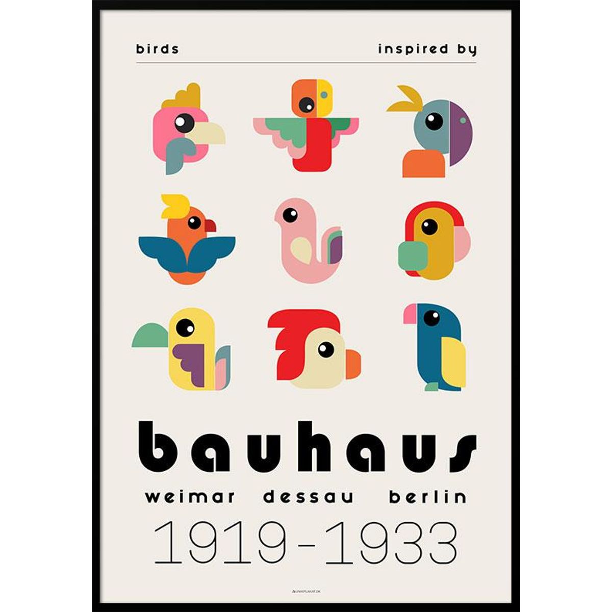 Bauhaus plakat - Birds inspired by Bauhaus