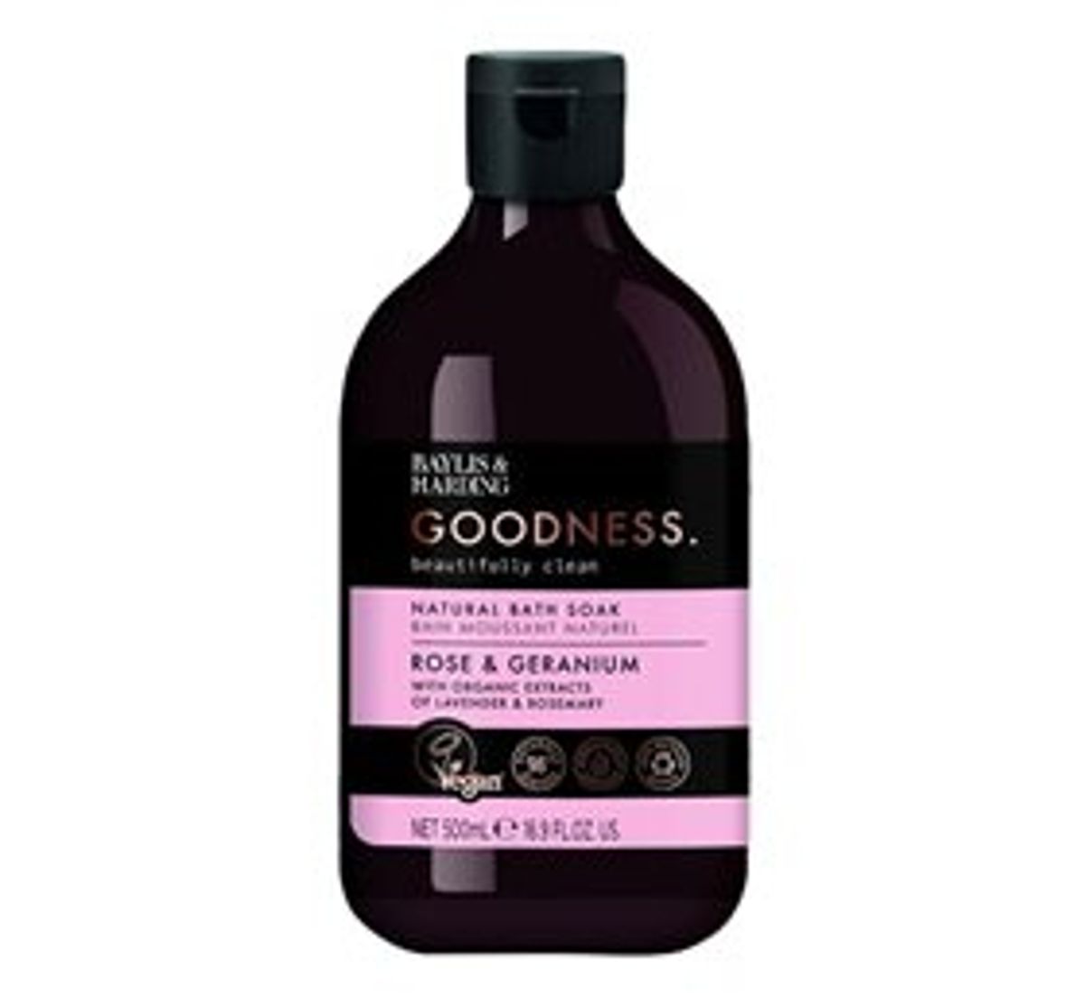 Baylis & Harding Goodness Badesæbe rose & geranium &bull; 500ml.