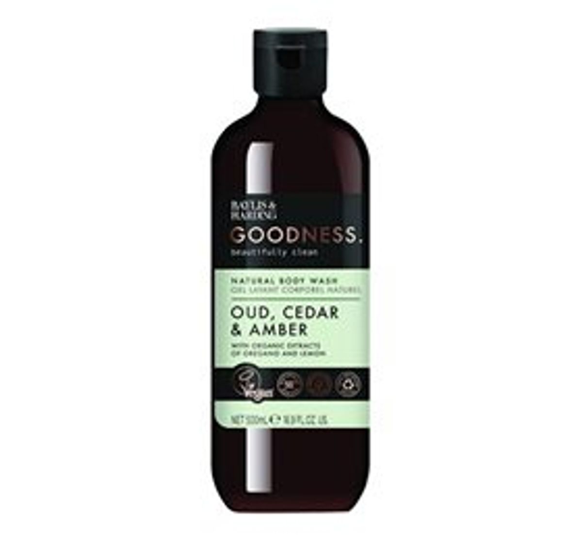 Baylis & Harding Goodness Body Wash oud, cedar & amber &bull; 500ml.