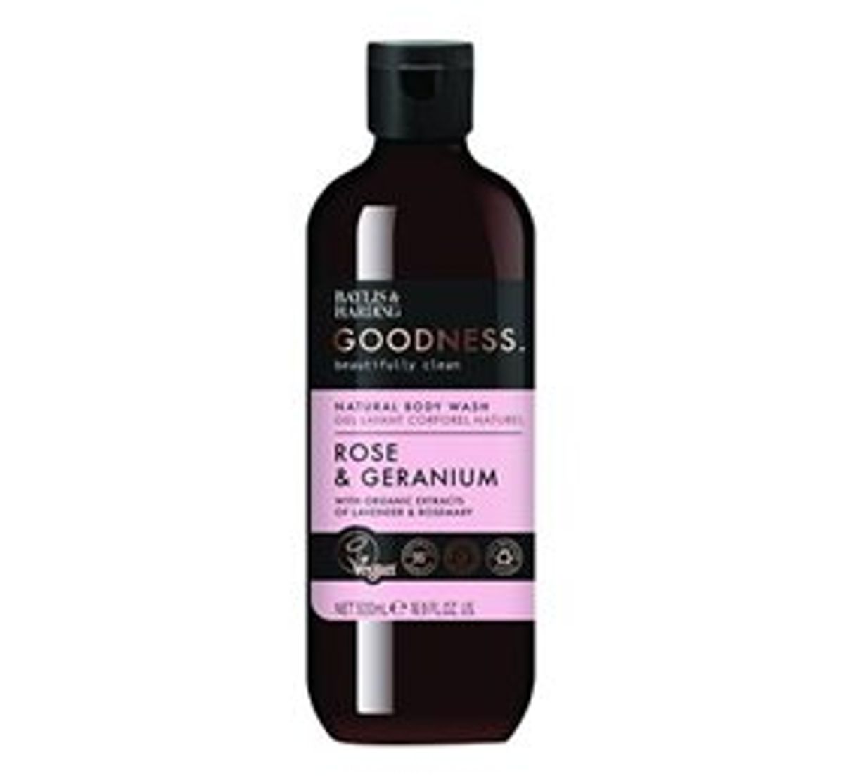 Baylis & Harding Goodness Body Wash rose & geranium &bull; 500ml.