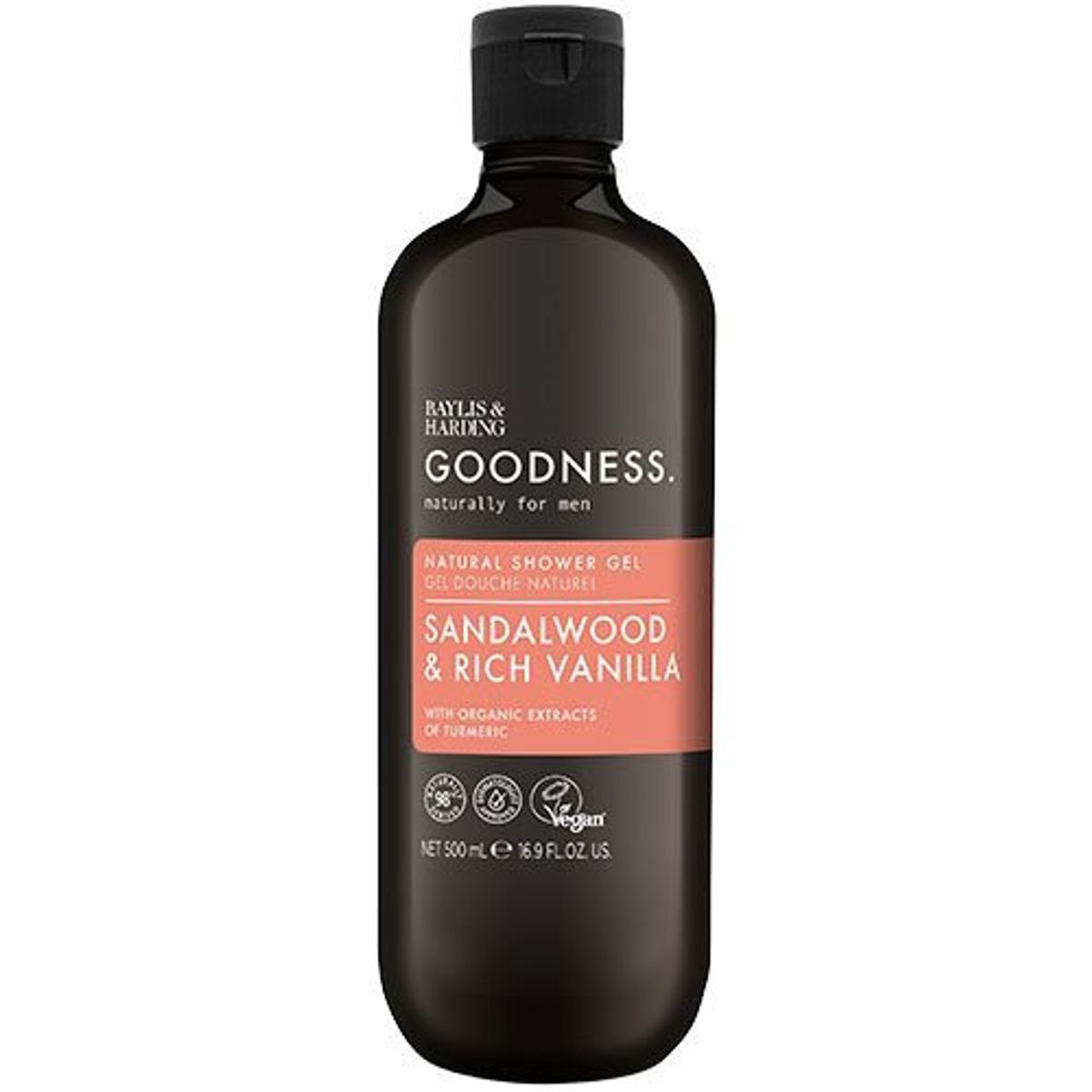 Baylis & Harding Men Sandalwood & Rich Vanilla Shower Gel - 500 ml.