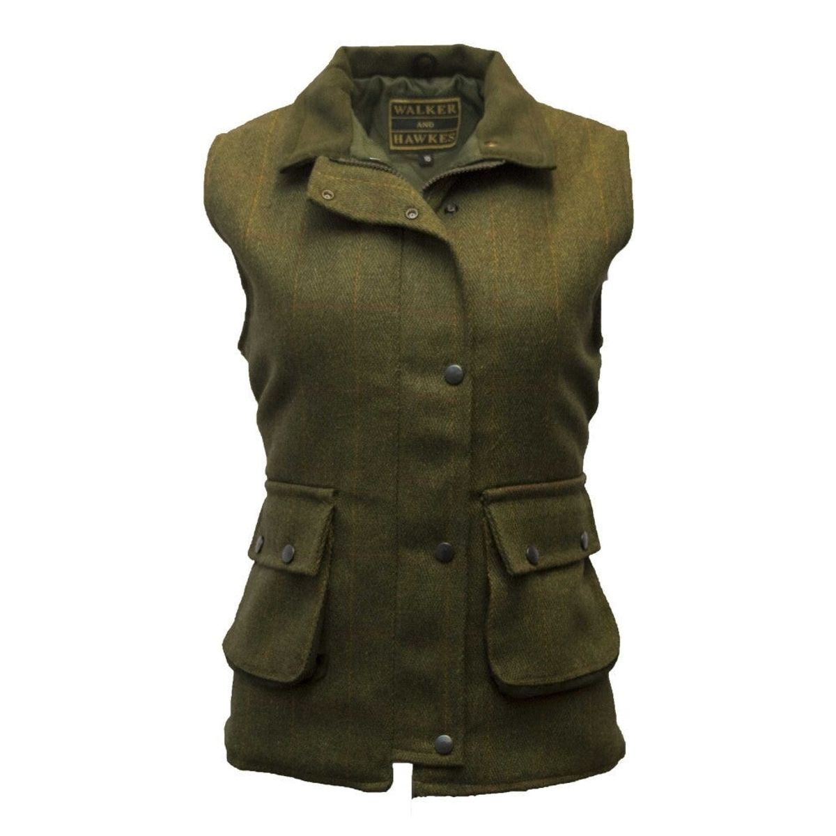 Bayston Ladies Tweed Gilet, vest, mørk grøn - 10 (S)