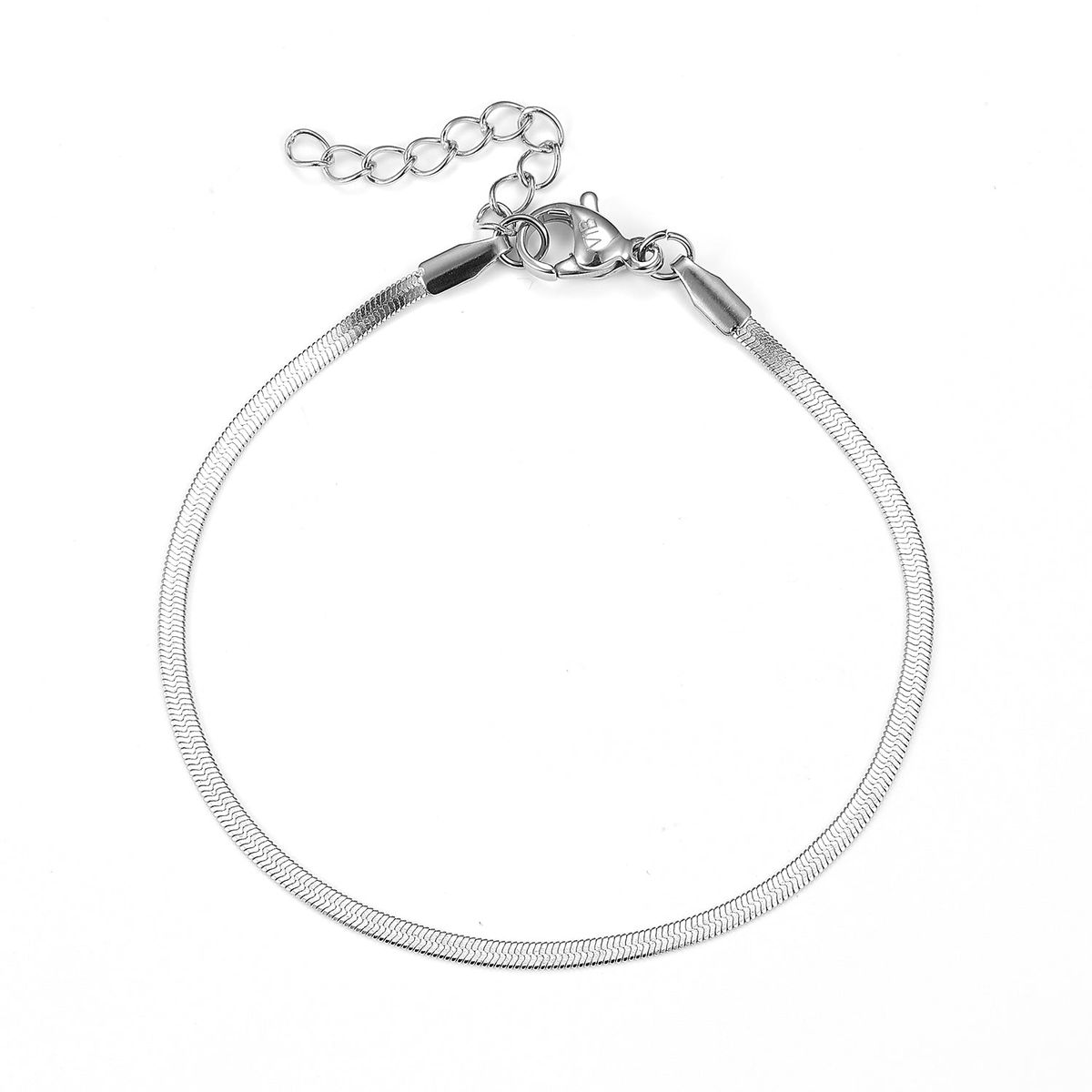 Baía Jewellery - Flat Snake armbånd, 16-19 cm Rustfrit stål