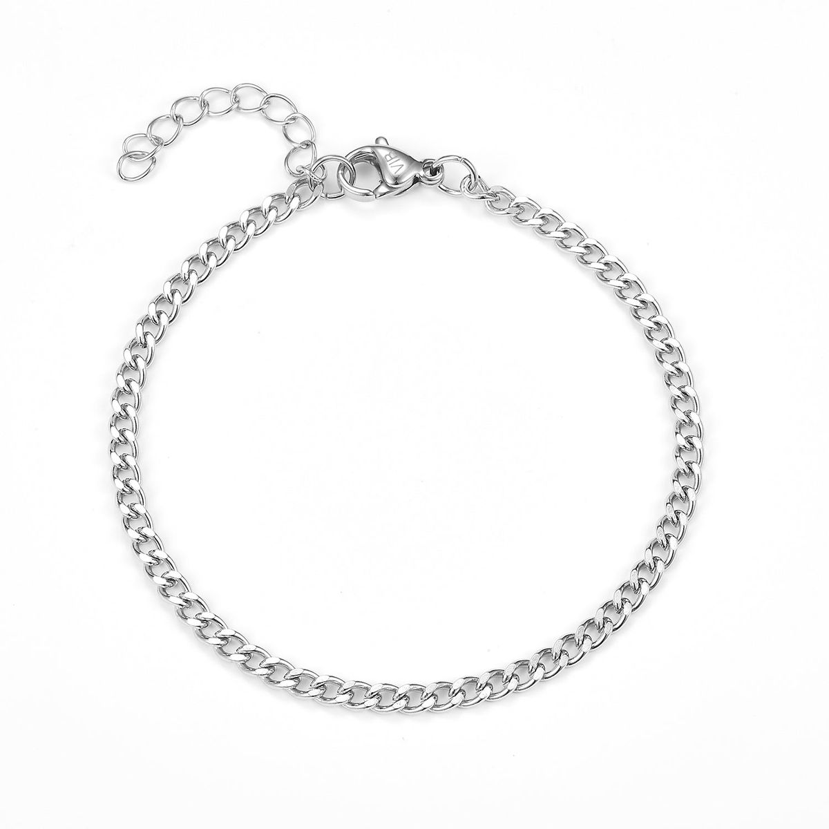 Baía Jewellery - Panser Facet armbånd, 16-19 cm Rustfrit stål