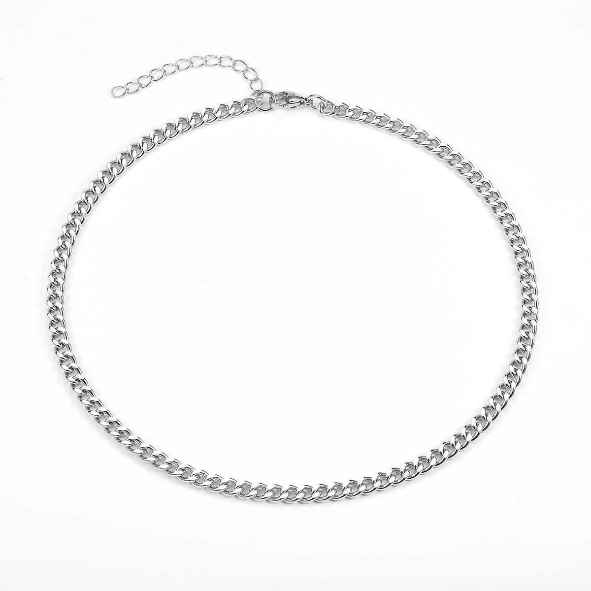 Baía Jewellery - Panser Facet halskæde, 38-43 cm Rustfrit stål