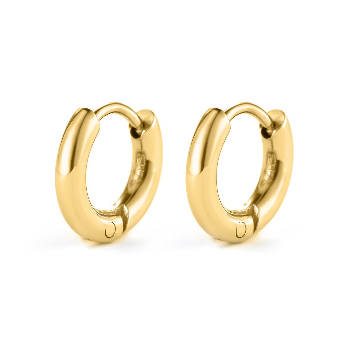 Baía Jewellery - Simple hoops, 10 mm Rustfrit stål PVD guldbelægning