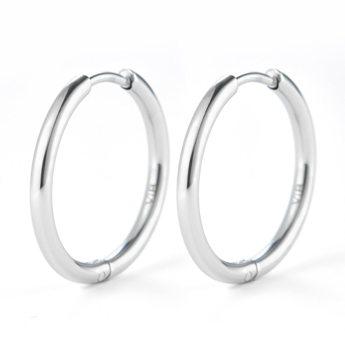 Baía Jewellery - Simple hoops, 20 mm Rustfrit stål