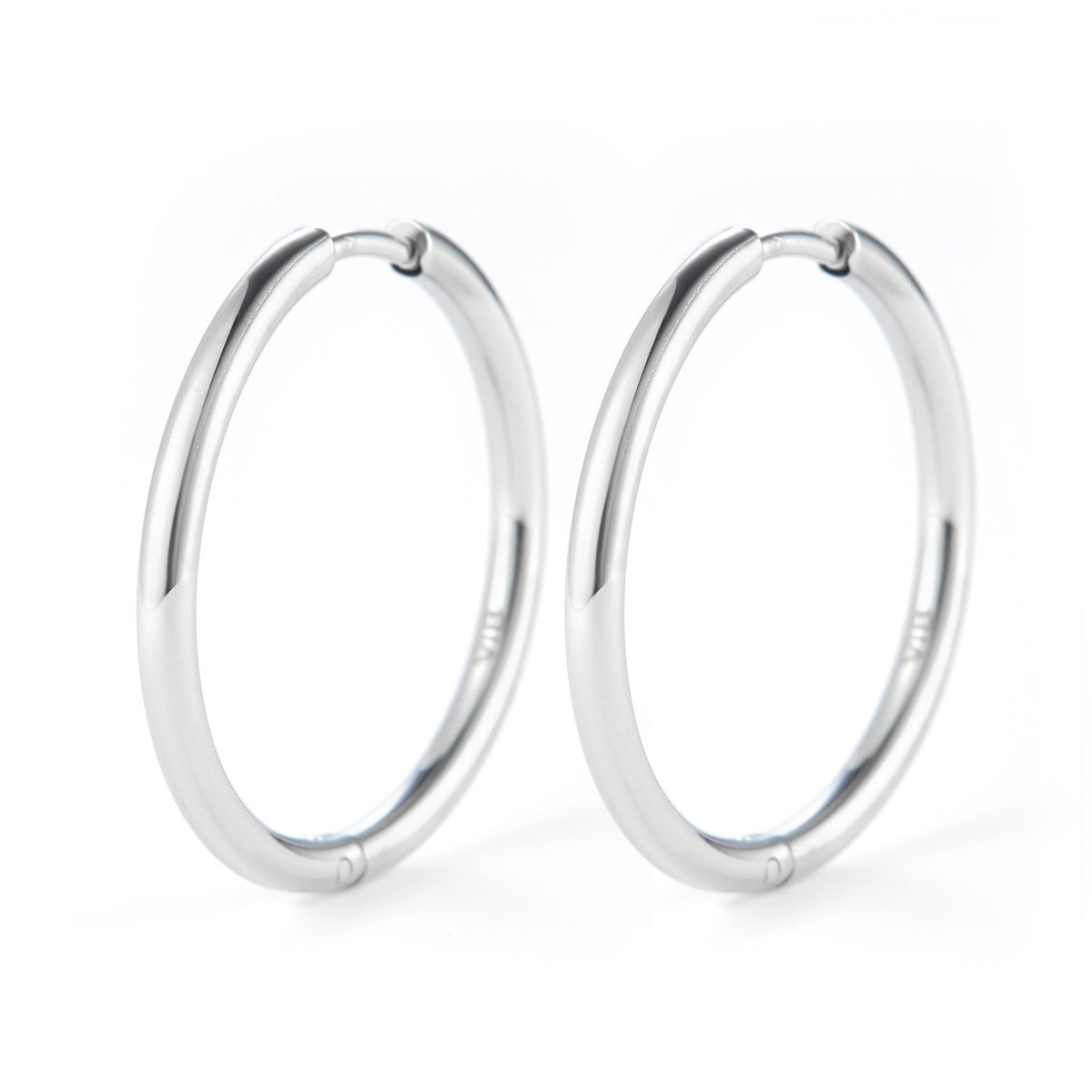 Baía Jewellery - Simple hoops, 25 mm Rustfrit stål