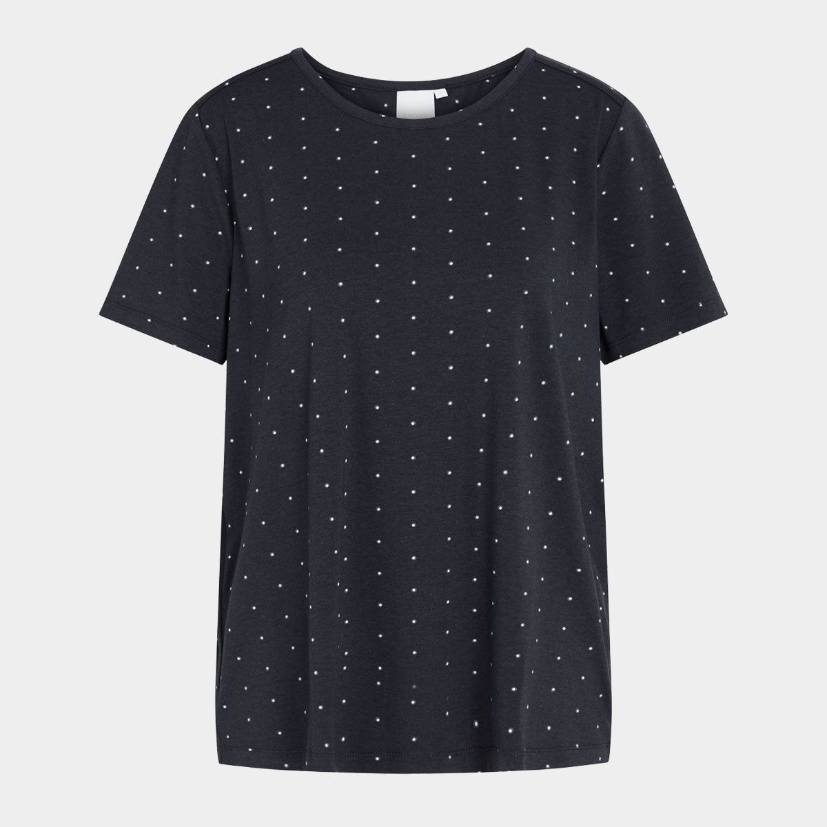 Bea kortærmet bambus T-shirt navy med prikker, L