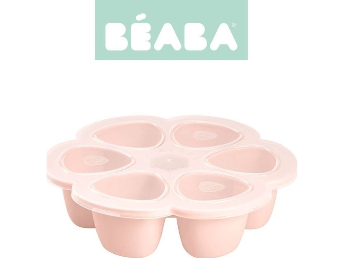 Beaba Silikonbeholder Til Multiportioner (6X90 Ml), Old Pink