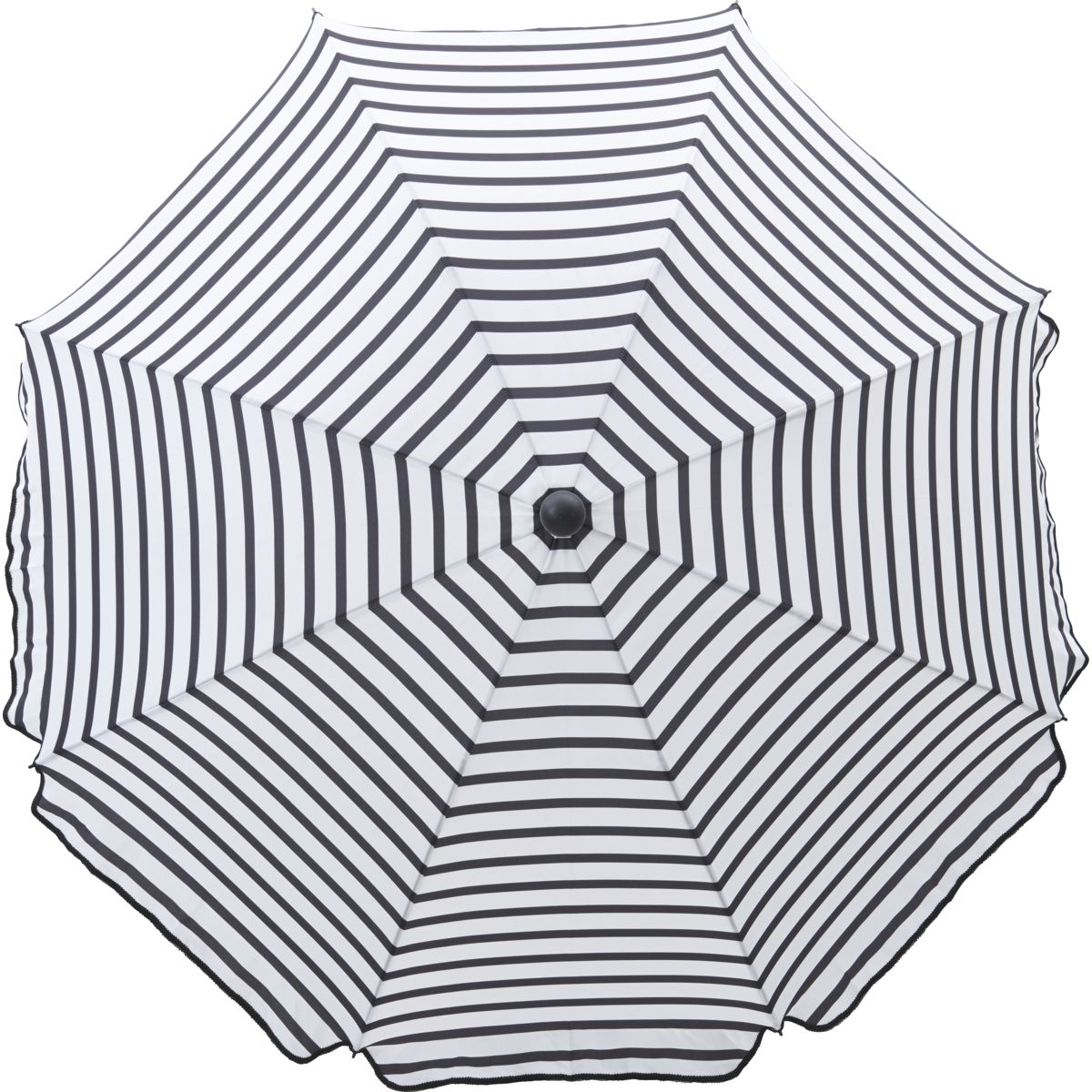 Beach/Garden umbrella, HDOktogon, Black;White - Black/White / Polyester , Frame: Steel / h: 184 cm, dia: 180 cm