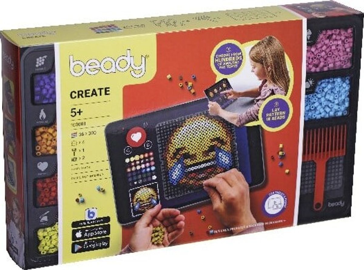 Beady Create Perler - Perlesæt Med 10.800 Perler Og 4 Perleplader