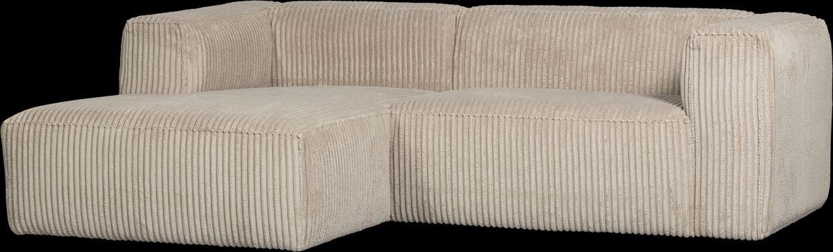 Bean, Chaiselong sofa, venstrevendt ,travertin, H73x178x254 cm, fløjl