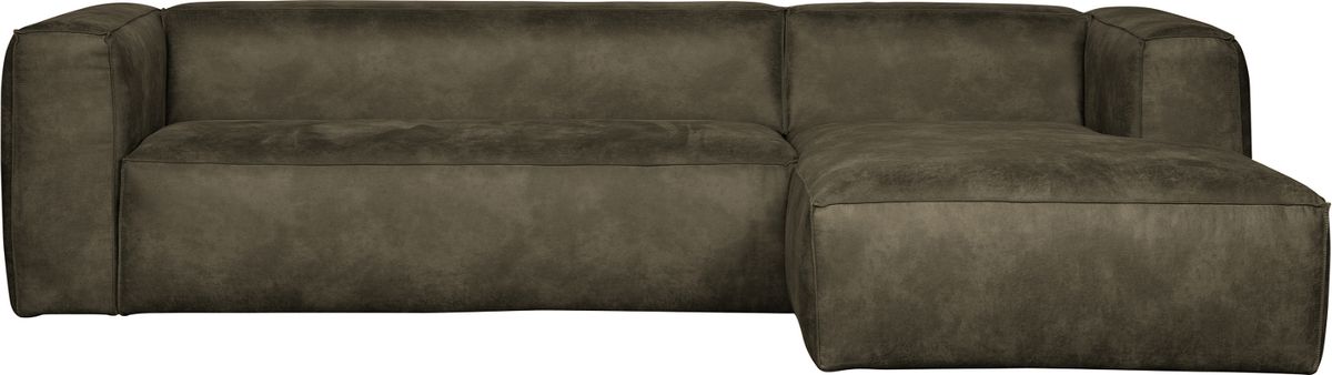 Bean, Hjørnesofa højrevendt, army grøn, H73x175x305 cm, læder