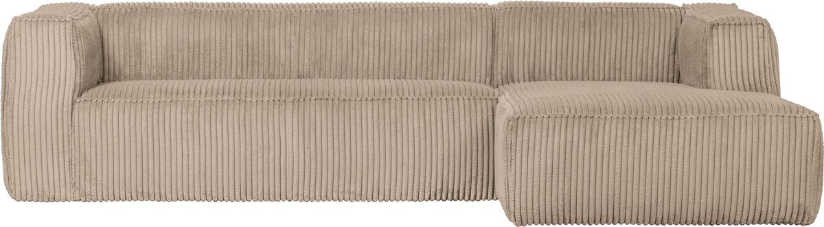 Bean, Hjørnesofa højrevendt, beige, H73x175x305 cm, fløjl