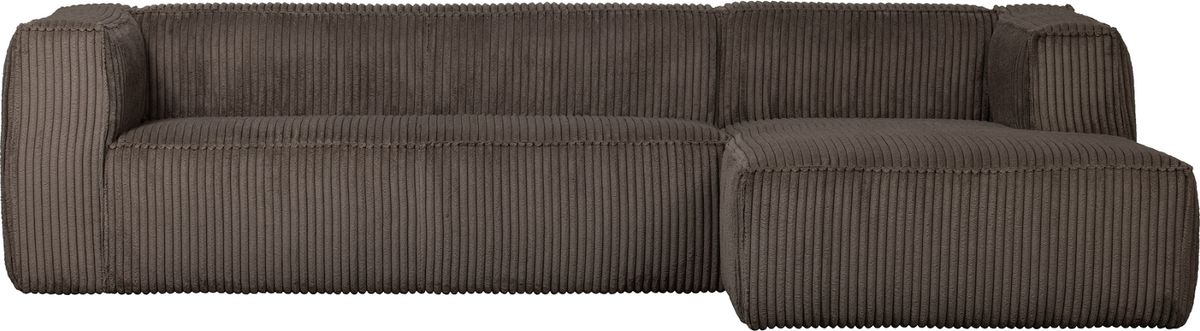 Bean, Hjørnesofa højrevendt, brun, H73x175x305 cm, fløjl