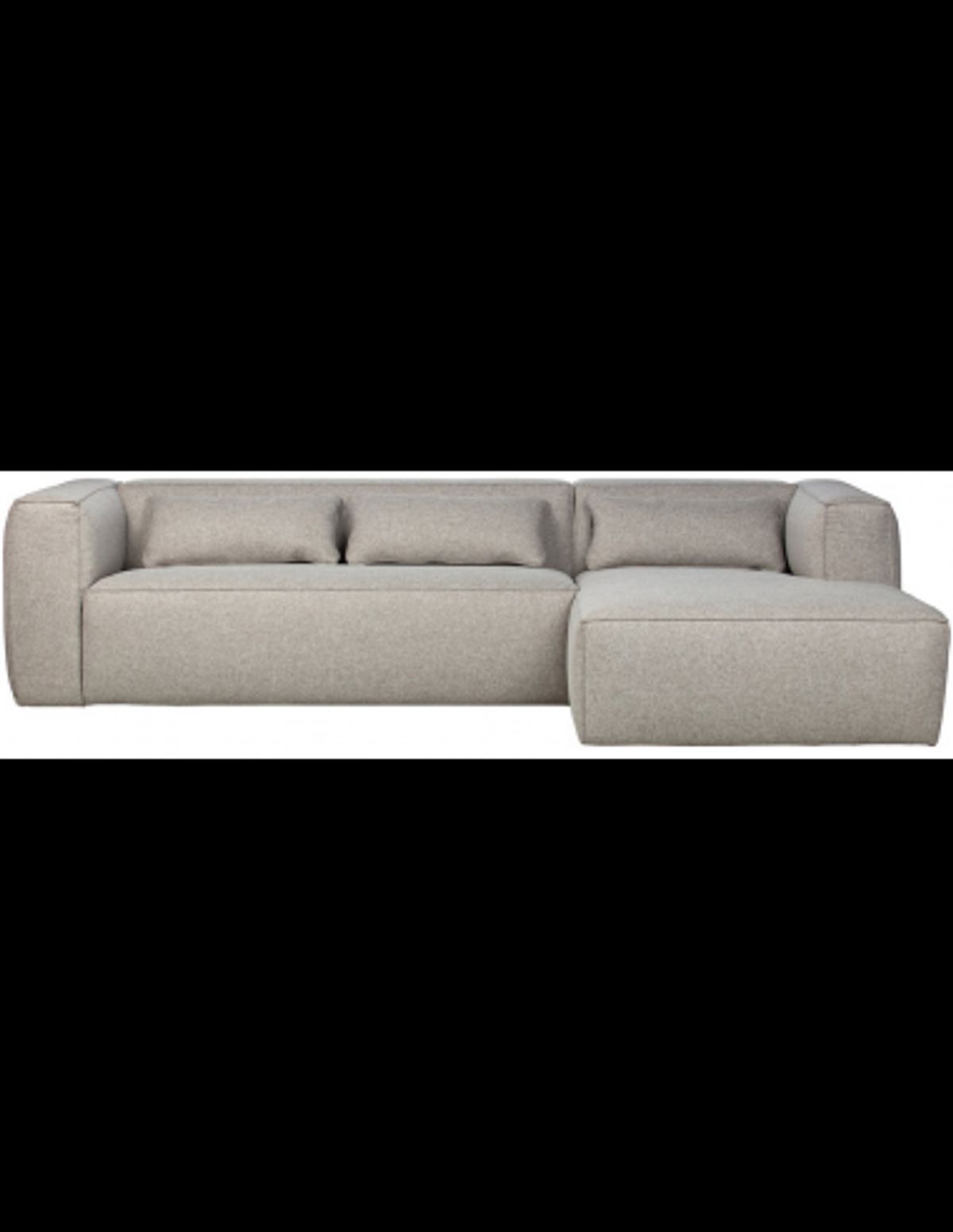 BEAN Højrevendt chaiselongsofa i polyester 305 x 175 cm - Lysegrå