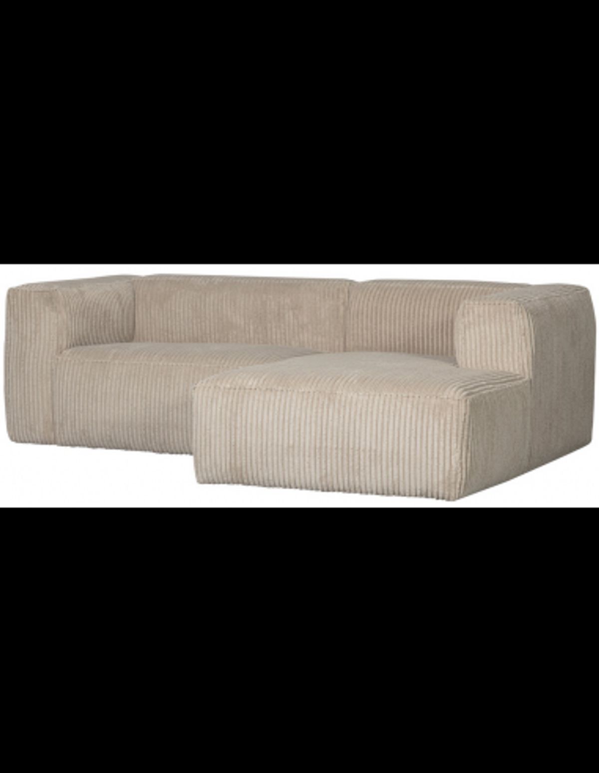 BEAN Højrevendt chaiselongsofa i ribcord 254 x 178 cm - Travertin