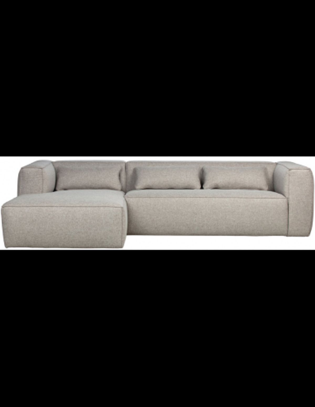 BEAN Venstrevendt chaiselongsofa i polyester 305 x 175 cm - Lysegrå