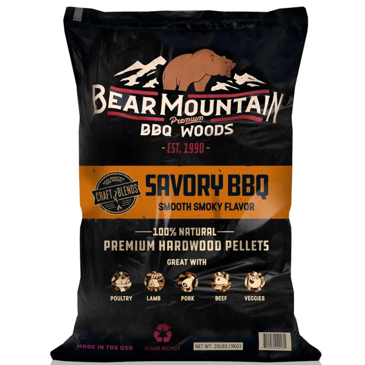 Bear Mountain Bbq Savory - Træpiller 9 Kg