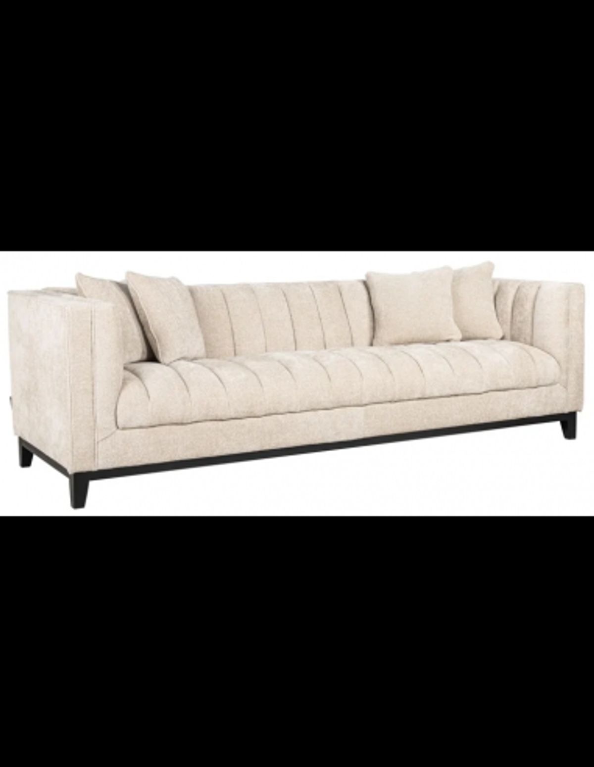 Beauchamp 3-personers sofa i polyester B255 cm - Sort/Creme