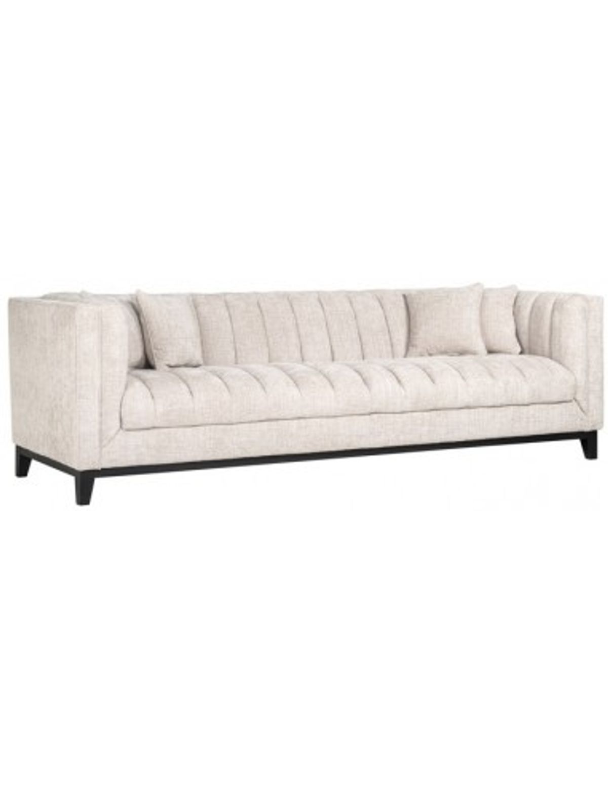 Beauchamp 3-personers sofa i polyester B255 cm - Sort/Natur