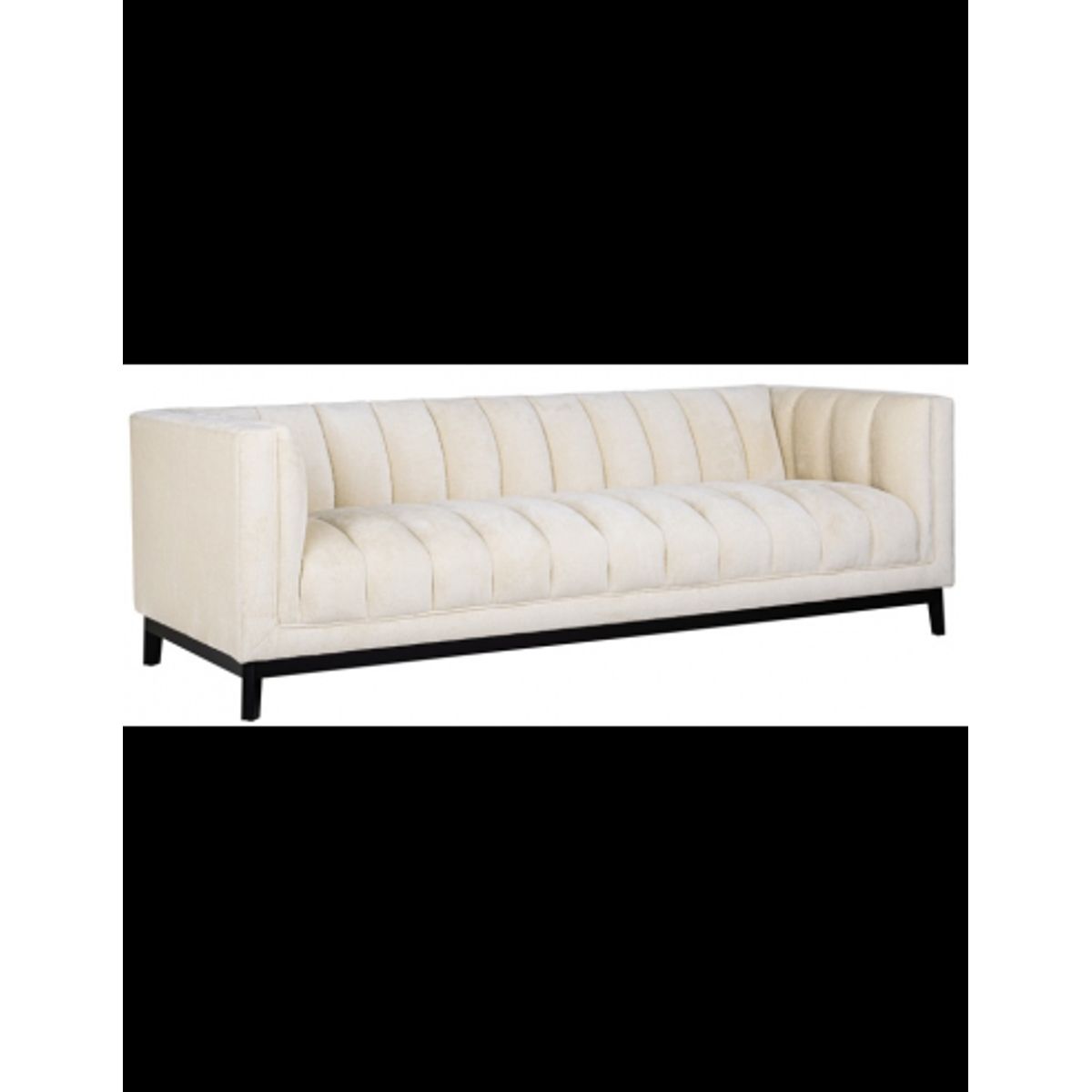 Beaudy 3-personers sofa i chenille B230 cm - Sort/Hvid