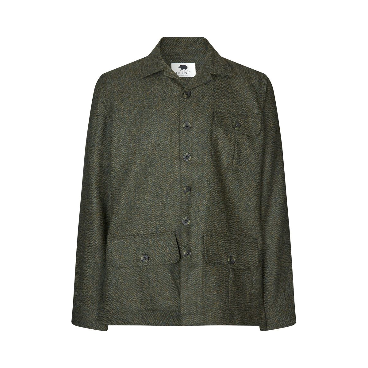 Beauly Tweed Shacket, grøn - XXL