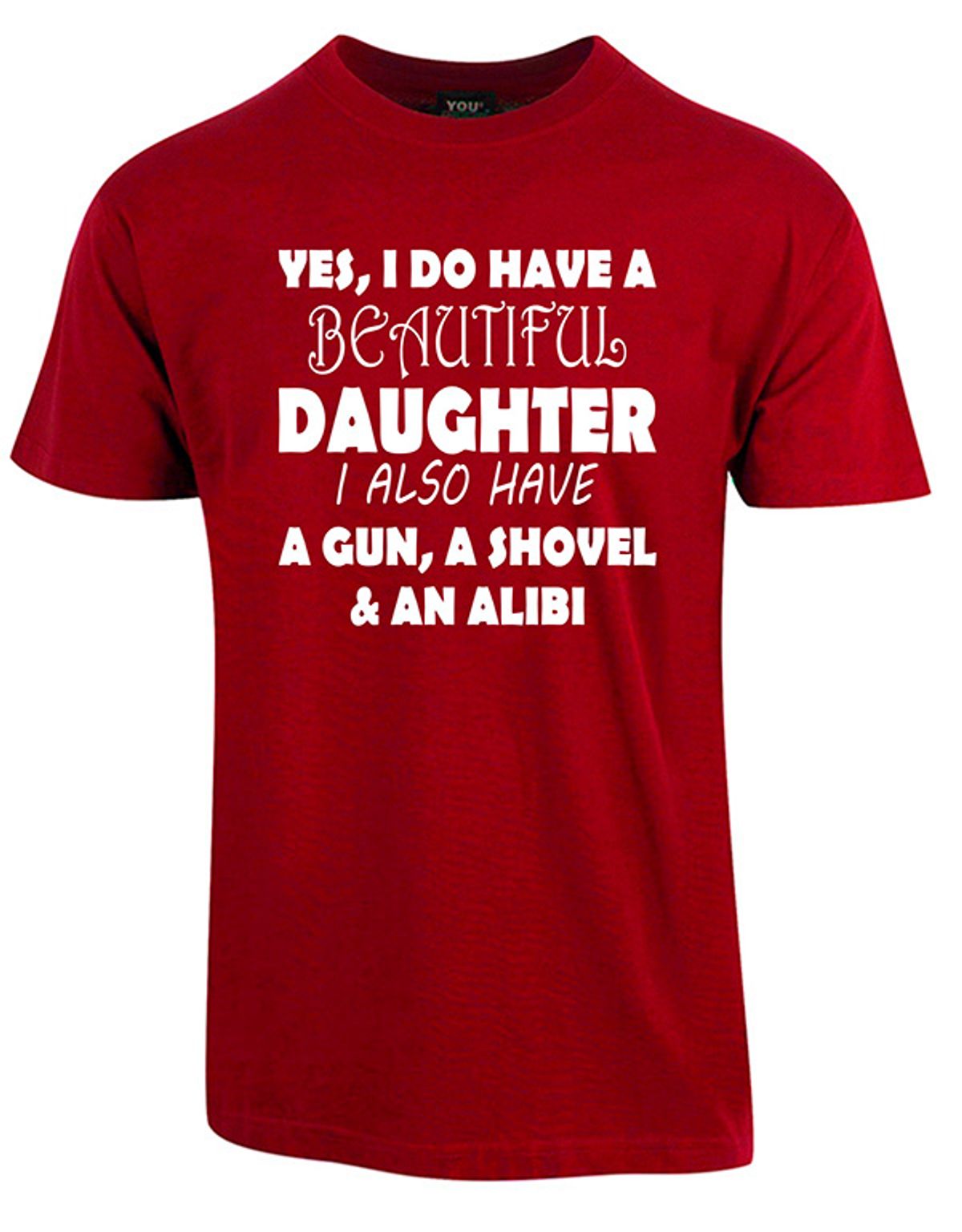 Beautiful daughter fars dag t-shirt - Vinrød