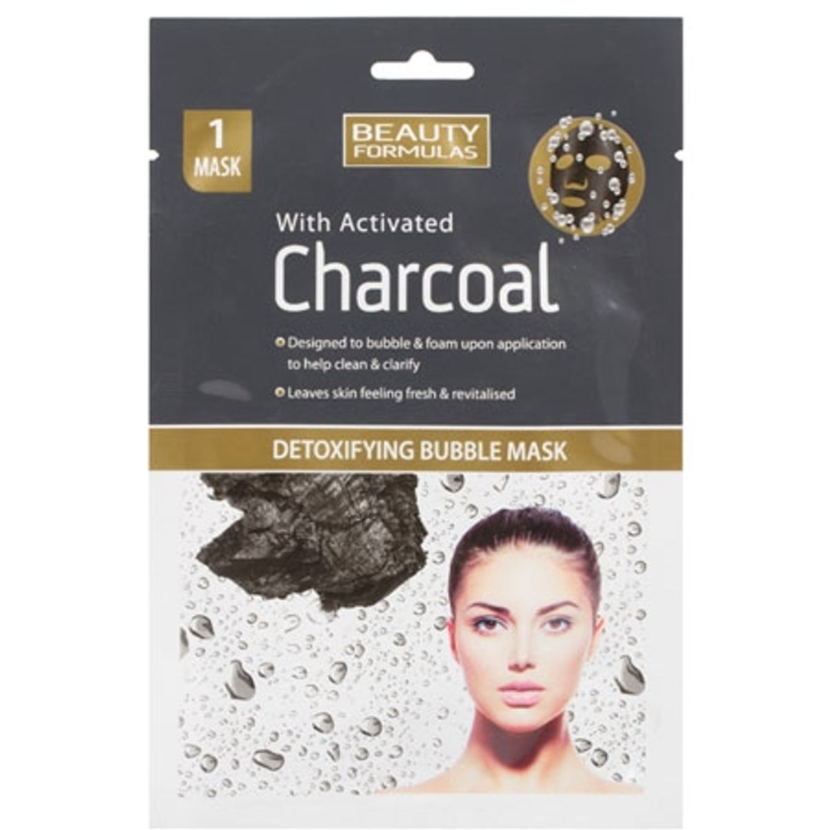 Beauty Formulas Charcoal Detoxifying Bubble Ansigtsmaske 1 stk.