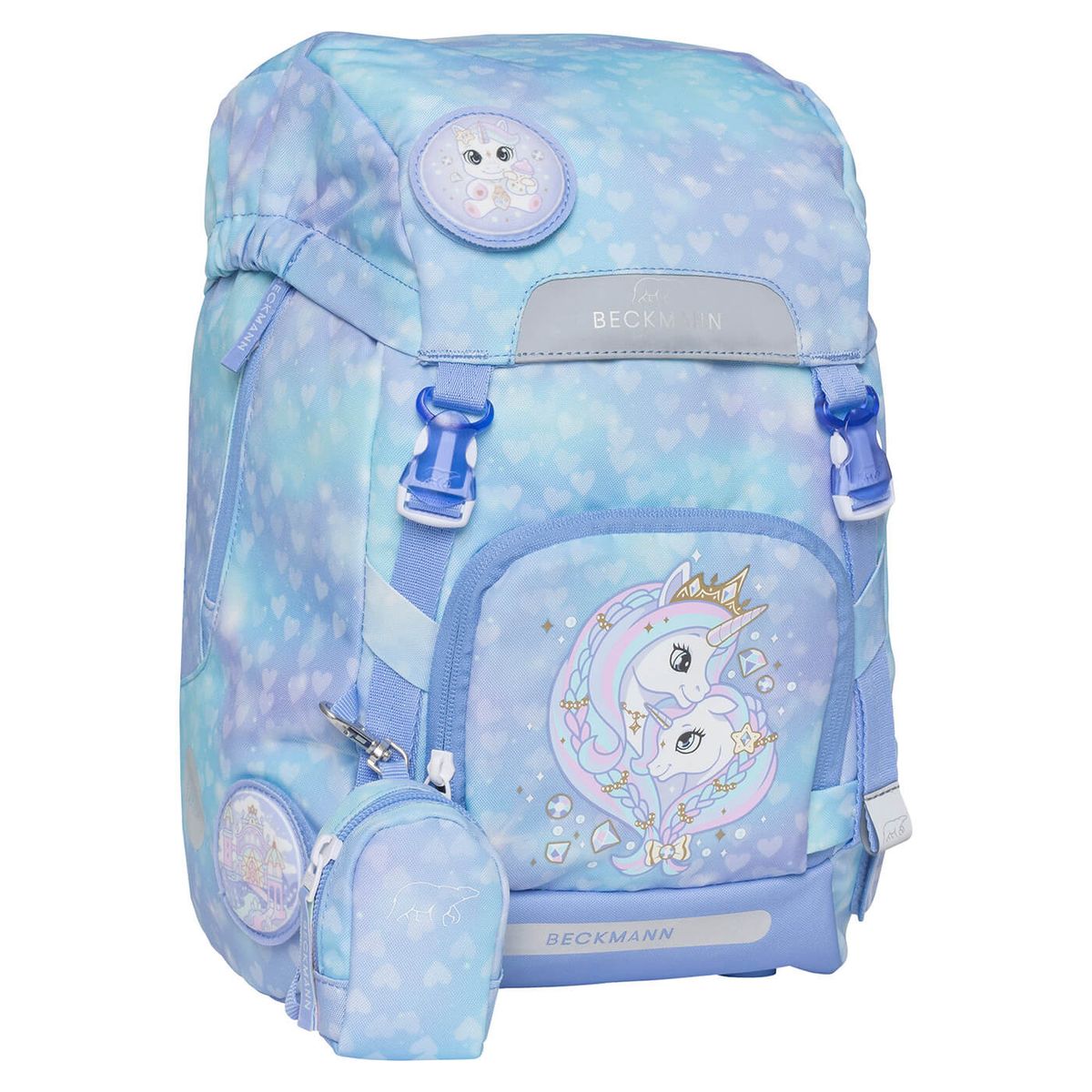 Beckmann Skoletaske 22L Unicorn Princess Ice Blue