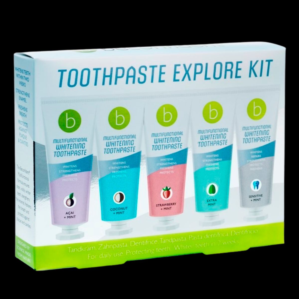 Beconfident Multifunctional Whitening Toothpaste Explore Kit 5 Flavours (5 x 75 ml)