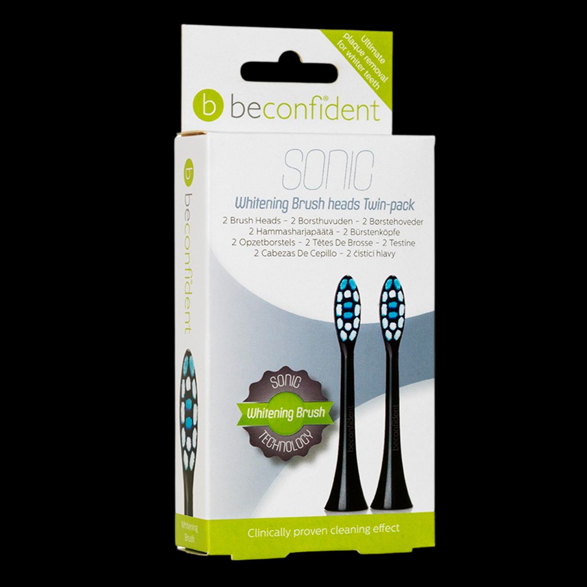 Beconfident Sonic Toothbrush Heads Whitening Black (2 stk)