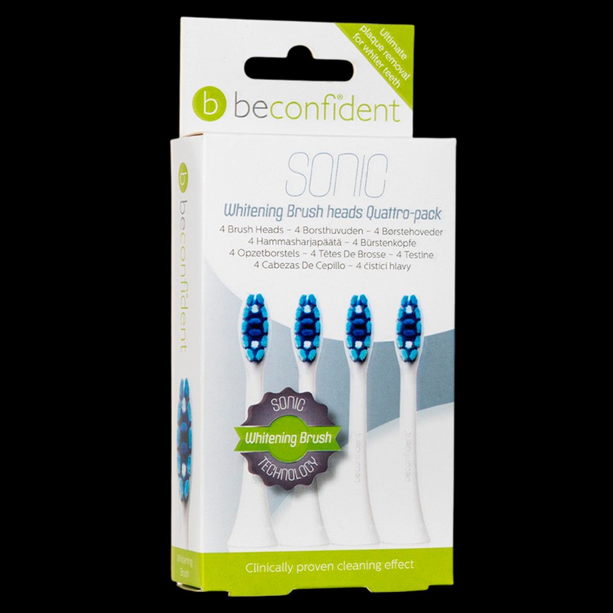 Beconfident Sonic Toothbrush Heads Whitening White (4 stk)