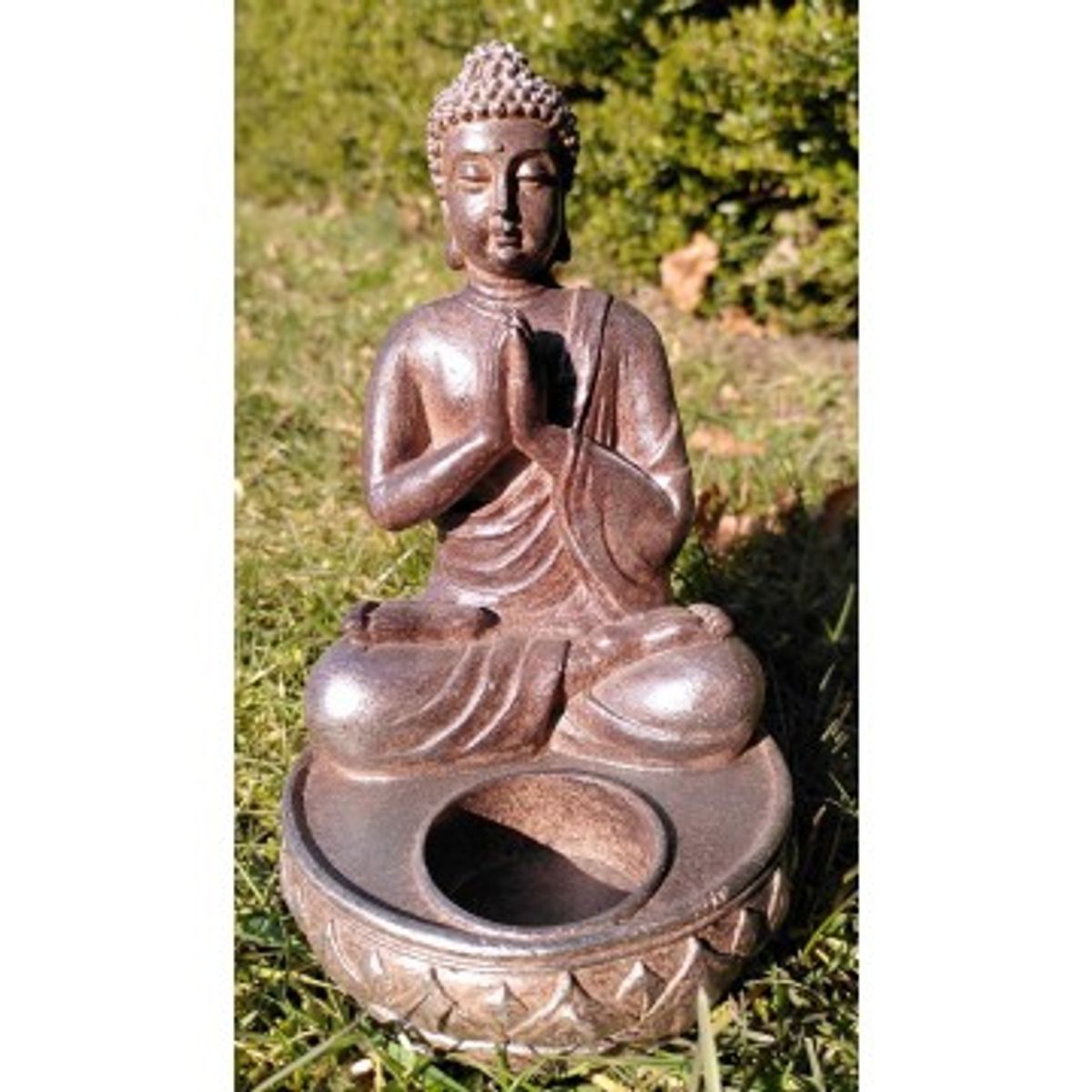 Bedende Buddha med lysholder 27 cm - Buddha statuer generelt - GodKarmaShop