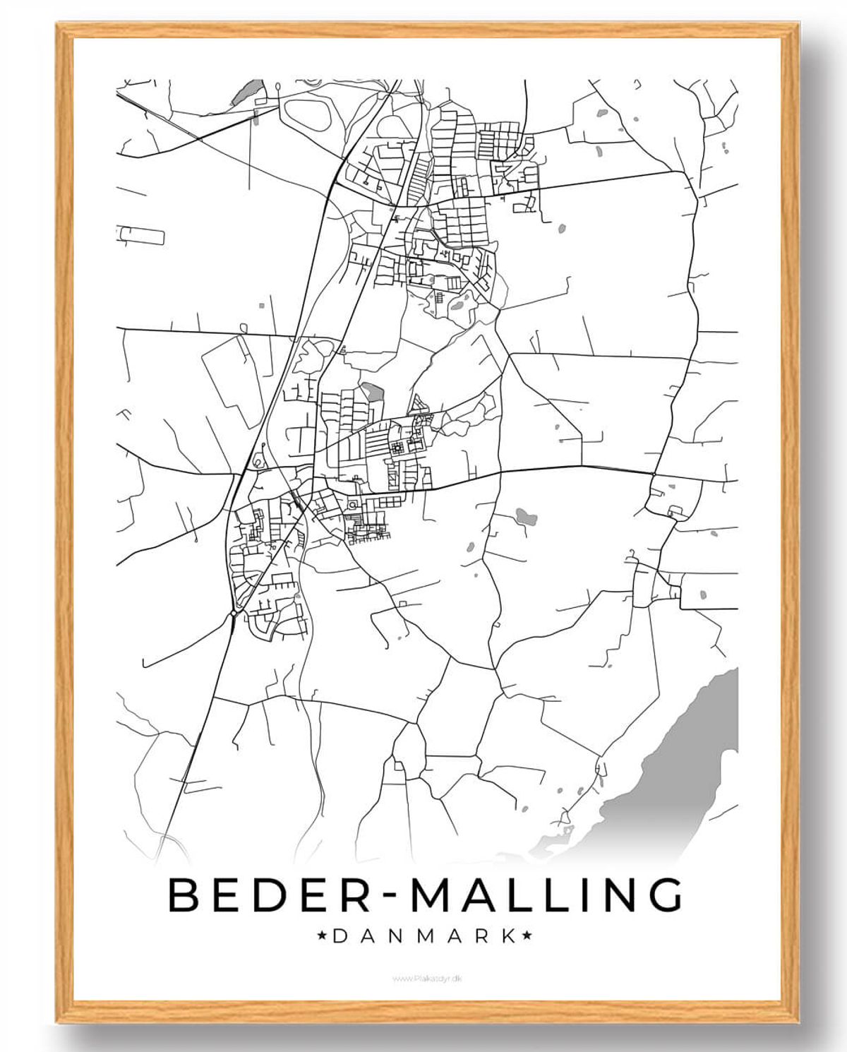 Beder by plakat - hvid (Størrelse: L - 50x70cm (B2))