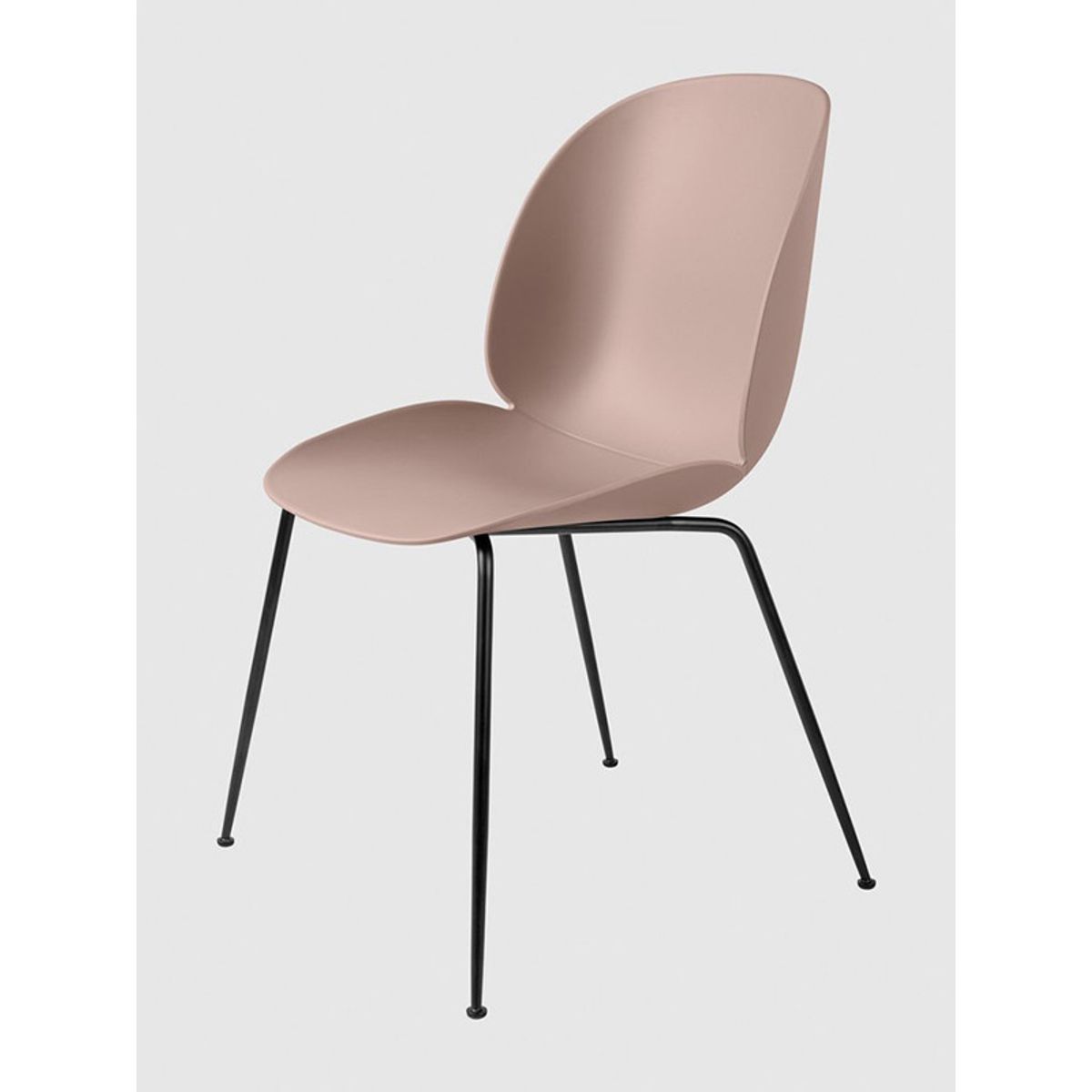 Beetle Chair, upolstret fra GUBI (Sweet pink shell, Conic base, Black base)