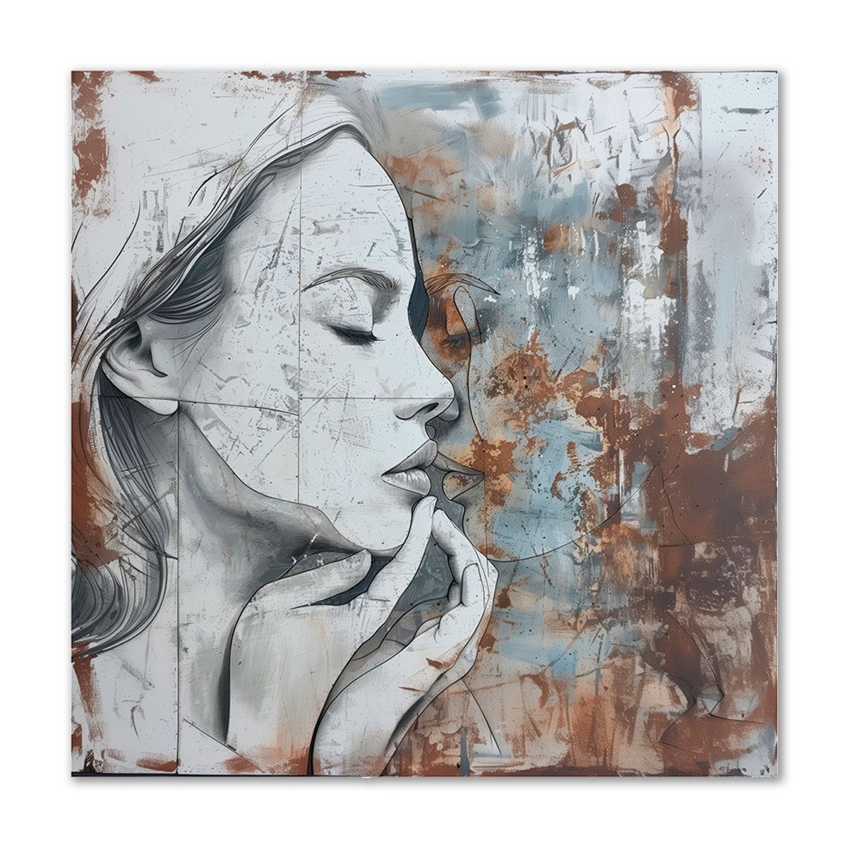 Behind closed eyes - 60x60 cm. - Ingen