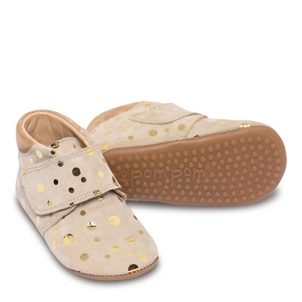 Beige gold dot hjemmesko (21)