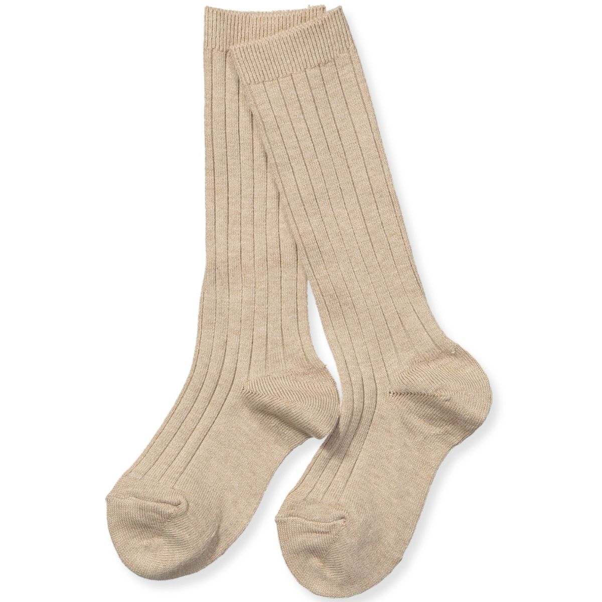 Beige rib knæstrømper (36-39 (10))