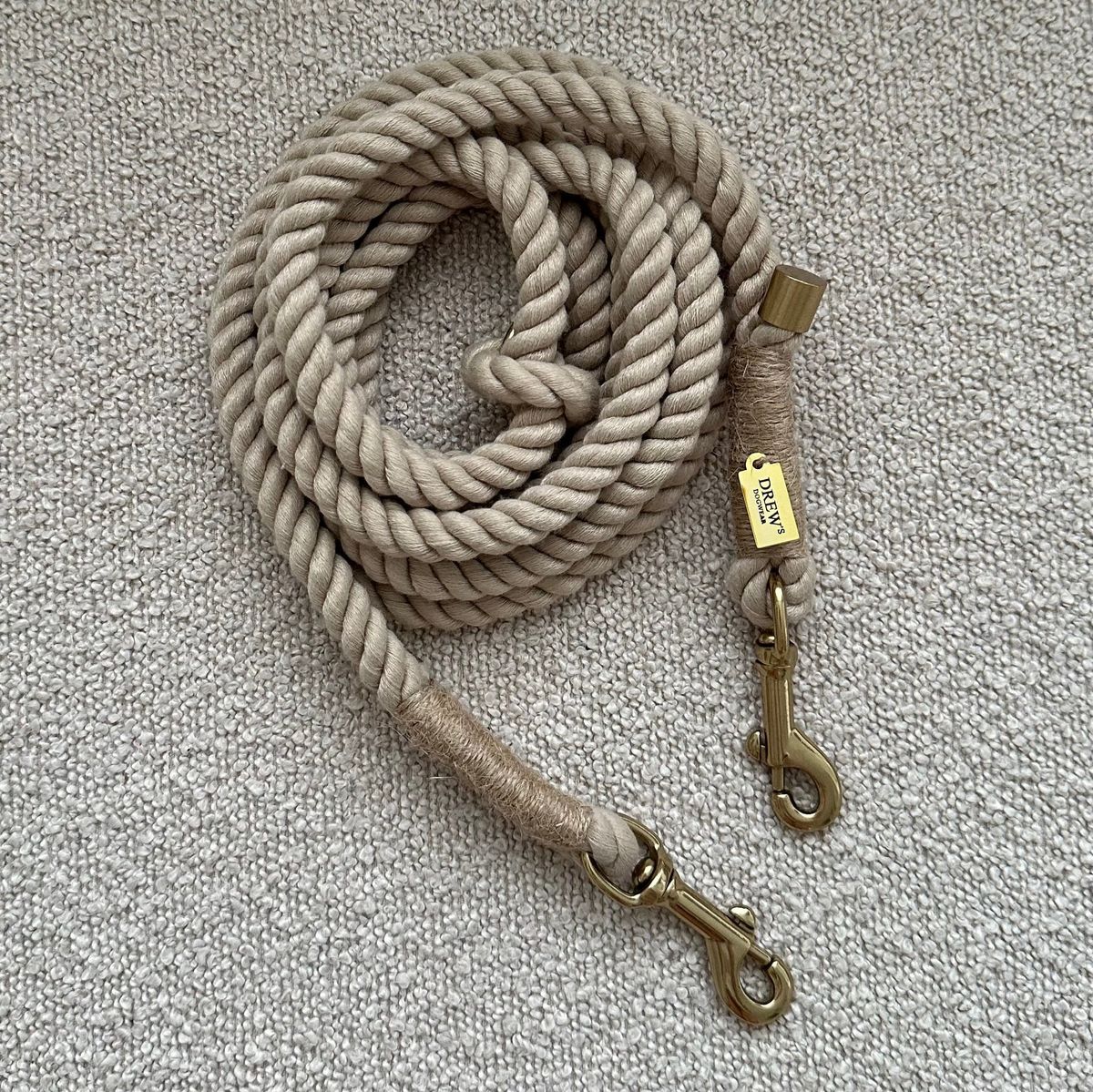 BEIGE standard / Justerbar og blød hundesnor - 250CM / beige