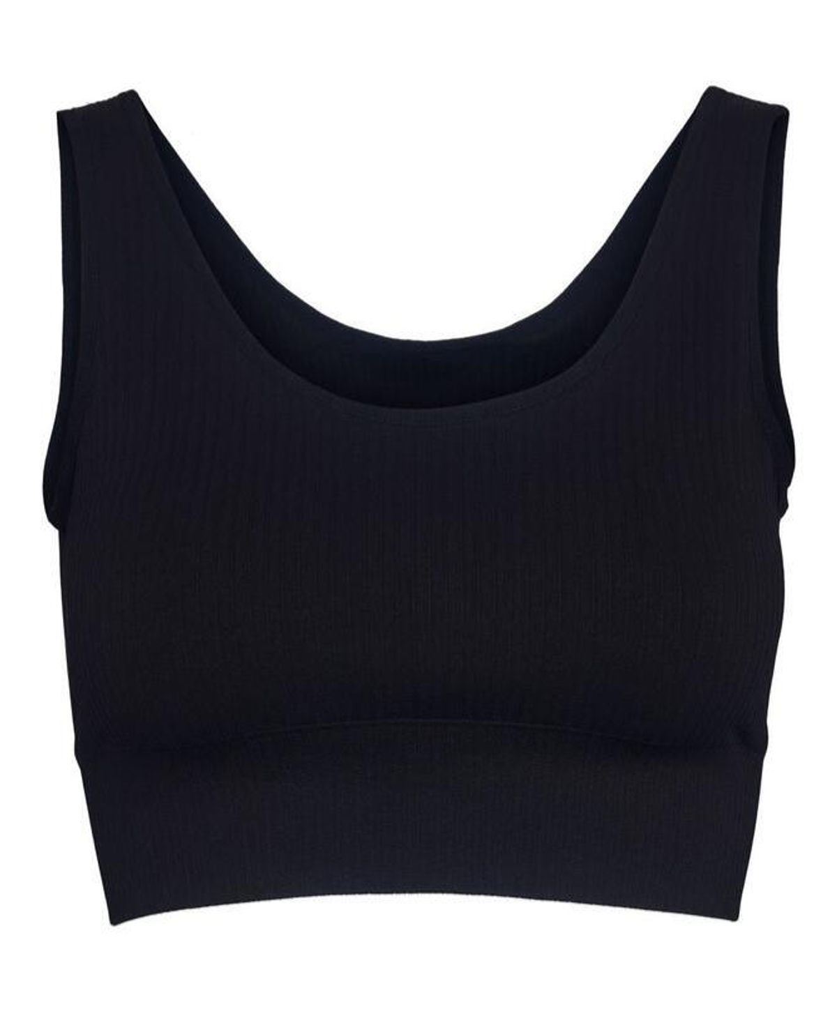 Bella Beluga Ribbed Cropped Top, Black