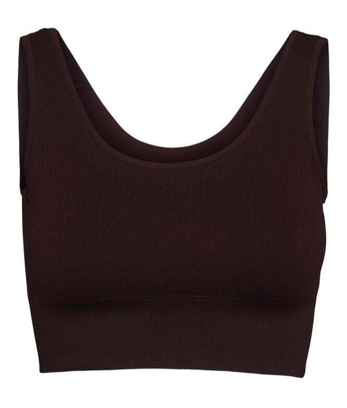 Bella Beluga Ribbed Cropped Top, Chocolate