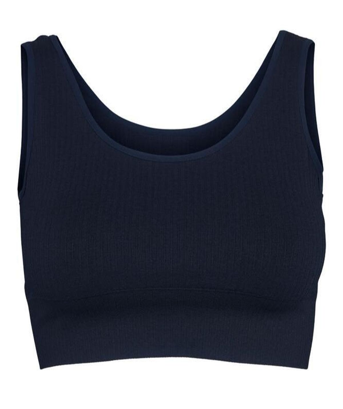 Bella Beluga Ribbed Cropped Top, Navy