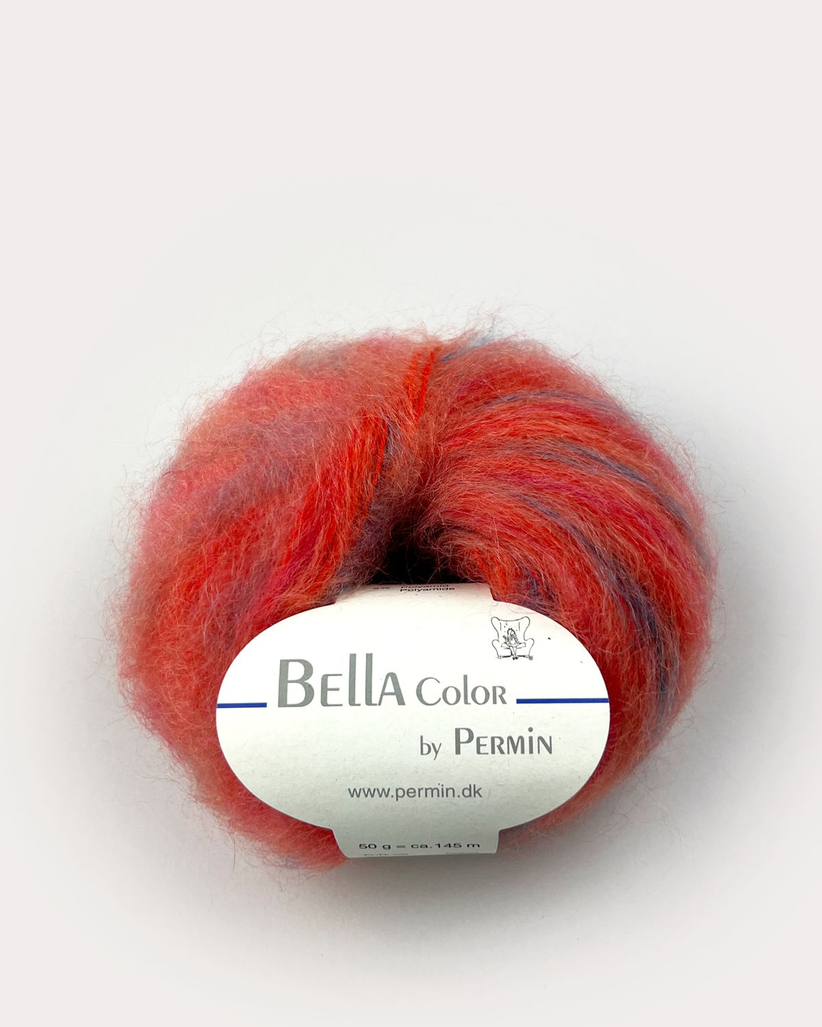 Bella Permin garn - Mohairgarn med uldgarn & polyamid - fv 883185 Color Coral